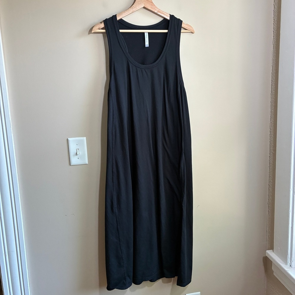 Fabletics Racerback Midi Tank Dress XXL/1X Black Womens Performance Jersey